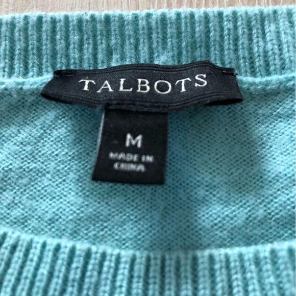 Talbots Lambswool Blend Side Button Detail Light Sweater in Light Blue Size M - Picture 7 of 11